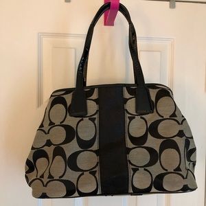 Coach Black Stipe Bag